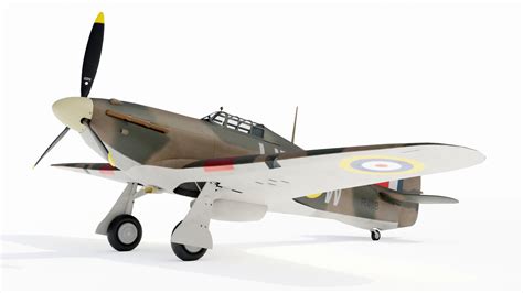 Hawker Hurricane Fighter 3d Model