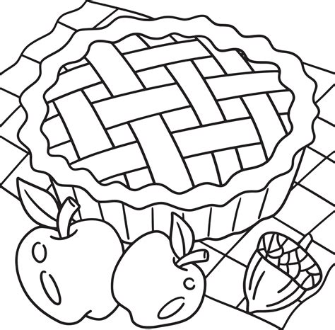 Thanksgiving Apple Pie Coloring Page for Kids 8208714 Vector Art at Vecteezy