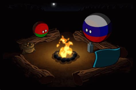 Polandball Countryball GIF - Polandball Countryball Campfire - Discover & Share GIFs