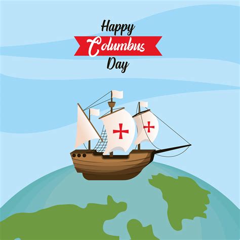 Columbus day greeting card 1310462 Vector Art at Vecteezy