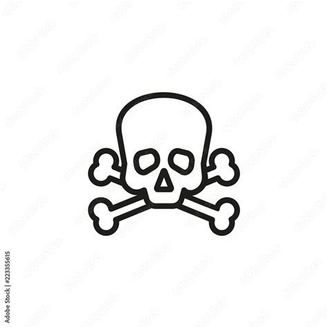 Death symbol line icon. Poison, skull, bones. Warning sign concept ...