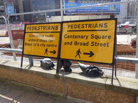 Pedestrian diversion signs - Paradise Birmingham roadworks… | Flickr