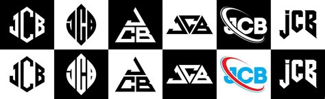 JCB letter logo design in six style. JCB polygon, circle, triangle, hexagon, flat and simple ...