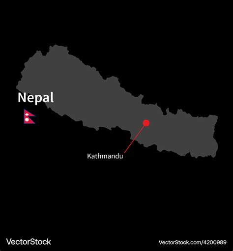 Detailed map of nepal and capital city kathmandu Vector Image