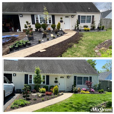 Before and after. Quarantine landscaping. Landscaper wanted $6500 to do this. Done under $1000 ...