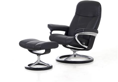 Stressless+Consul+Signature+Base+Small+Recliner+Chair+With+Footstool | Small recliner chairs ...