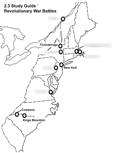 Map of Revolutionary War Battles Diagram | Quizlet