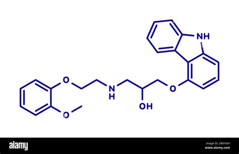 Carvedilol congestive heart failure drug molecule Stock Photo - Alamy