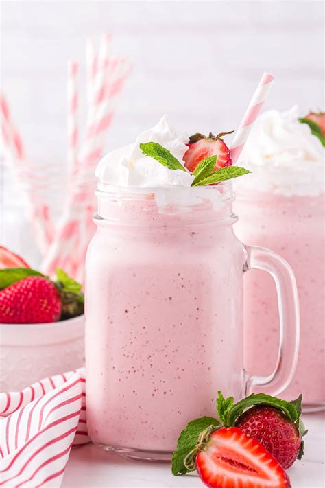 The Best Strawberry Milkshake Recipe - Happiness is Homemade