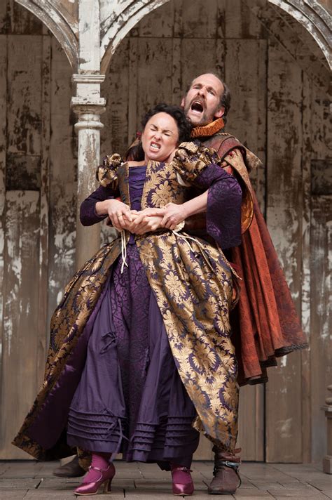 The Taming of the Shrew directed by Toby Frow. Samantha Spiro as Katherina, Simon Paisley Day as ...