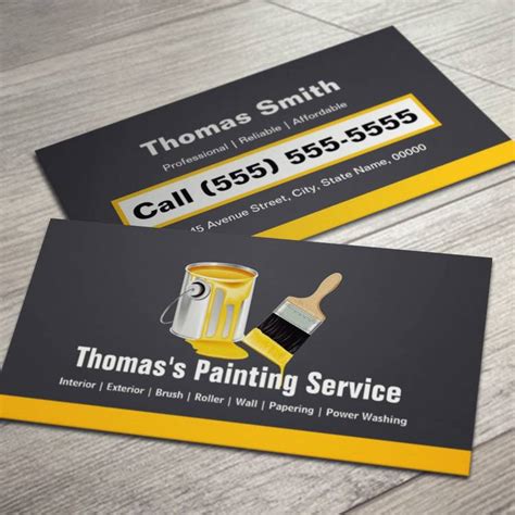 Professional Painting Service Painter Paint Brush Business Card