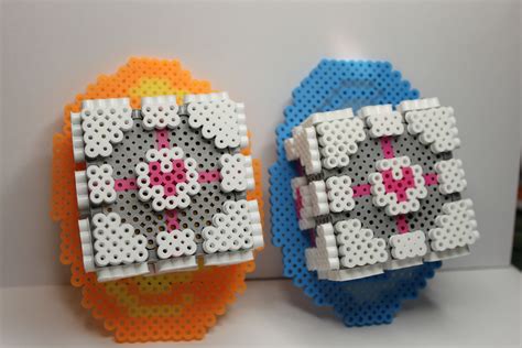 Perler beads Portal companion cubes wall decor or magnets | Fuse beads, Perler beads, Pearler beads