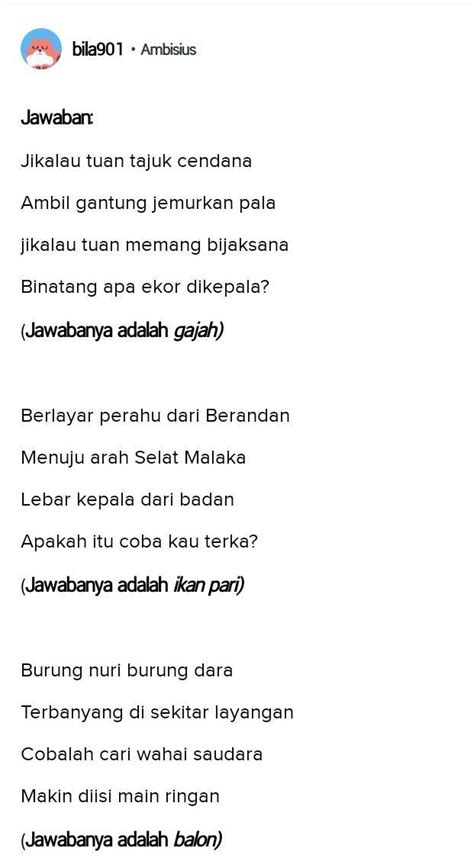 5 Contoh Pantun Teka Teki Dan Jawabannya Infoupdate Org - Riset