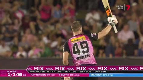 Steve Smith celebrates a superb century. | 7NEWS