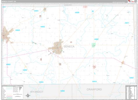 Seneca County, OH Wall Map Premium Style by MarketMAPS - MapSales