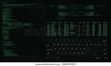 Green Hacker Interface Screen Code Window Stock Vector (Royalty Free ...