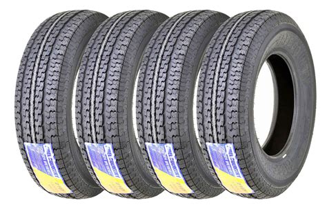 Set of 4 New Premium Free Country Trailer Tires ST 205/75R14 8PR Load Range D Steel Belted ...