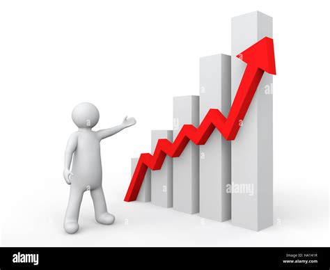 3d man showing profit graph Stock Photo - Alamy