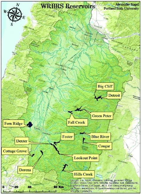 Map of dams in the Willamette River Basin Reservoir System (WRBRS). | Download Scientific Diagram