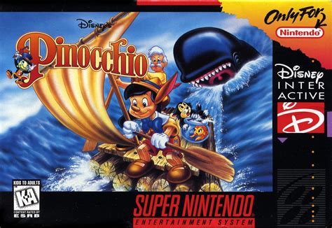 Pinocchio (1996) SNES box cover art - MobyGames