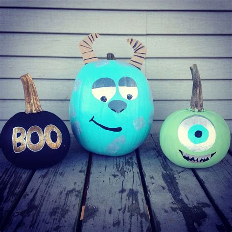 painted pumpkins from monsters inc! | Halloween crafts, Holiday crafts, Pumpkin decorating