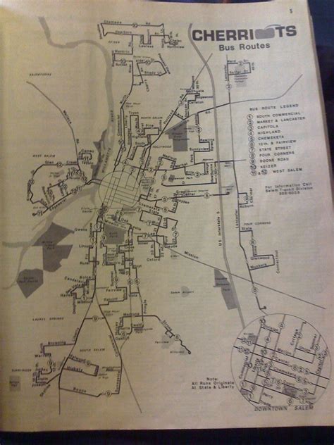 Old Cherriots Bus Routes map | From an old phone book at the… | Flickr