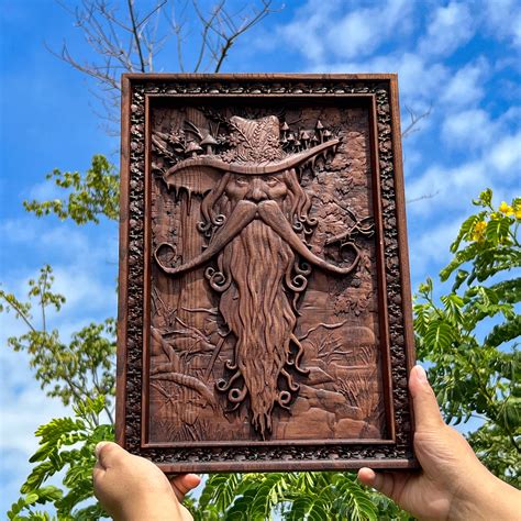 Natural Ash Magician Wood Carving Artwork – BGCOPPER