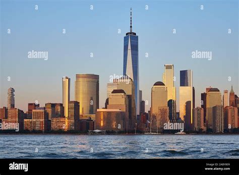 Manhattan skyline at sunset, New York City, USA Stock Photo - Alamy