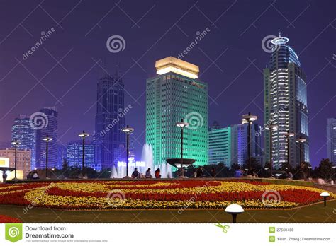 Shanghai People S Square Night Scene Stock Photo - Image of modern, famous: 27568488