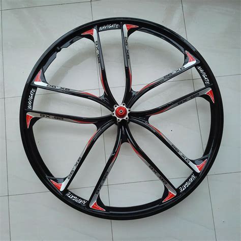 Black Red 26" Inch Mountain Bike Bicycle Wheelset Front & Rear Rim Magnesium MTB | eBay