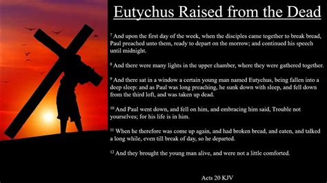 Acts 20 KJV | Eutychus Raised from the Dead - YouTube