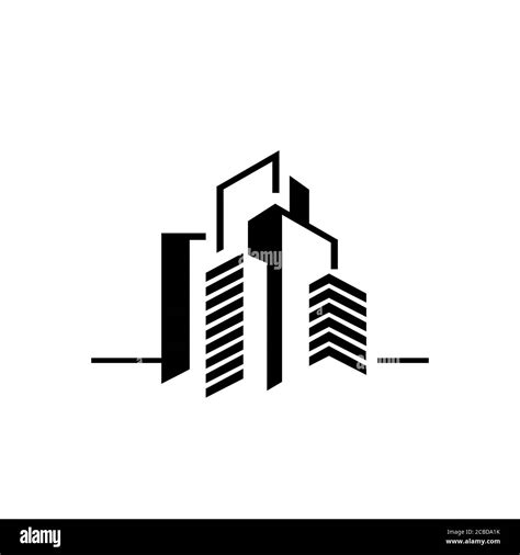 Modern creative simple square line art building logo design vector illustration Stock Vector ...