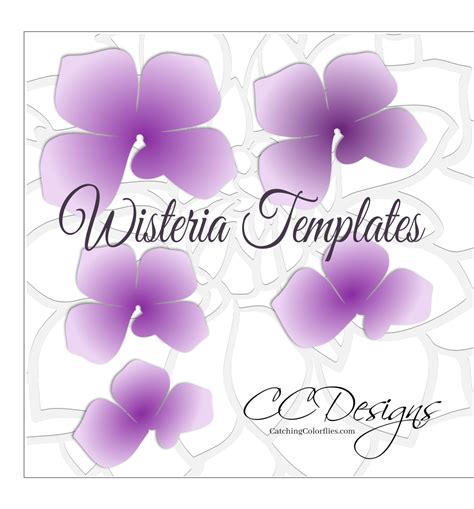 Hanging Paper Wisteria Flower Templates | Flower template, Paper flower template, Paper flowers