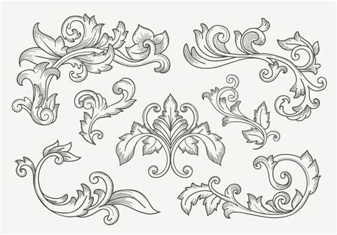 Set Of Vintage Filigree Border 153209 Vector Art at Vecteezy