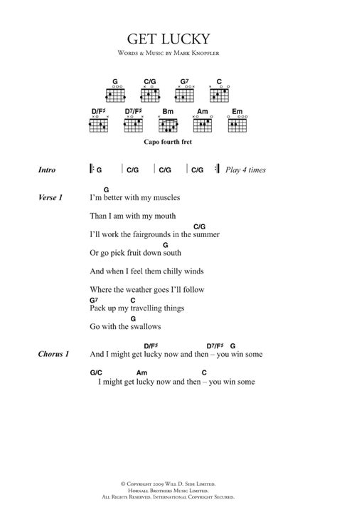 Get Lucky by Mark Knopfler - Guitar Chords/Lyrics - Guitar Instructor