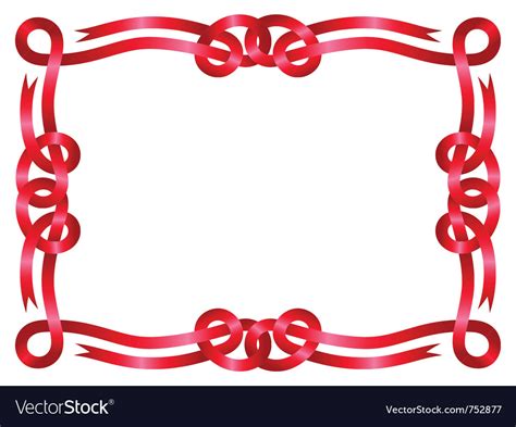 Red ribbon frame isolated on white Royalty Free Vector Image