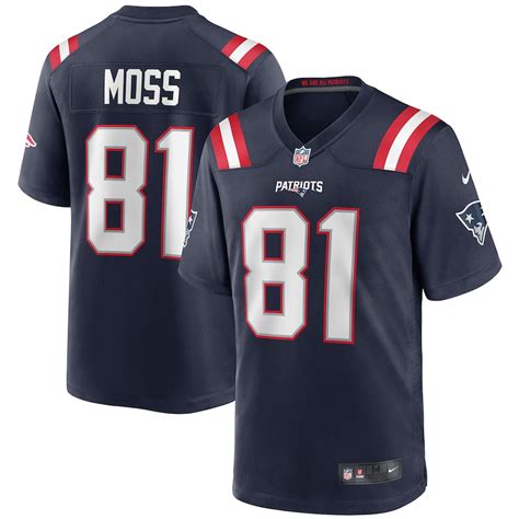 Men's Nike Randy Moss Navy New England Patriots Game Retired Player Jersey