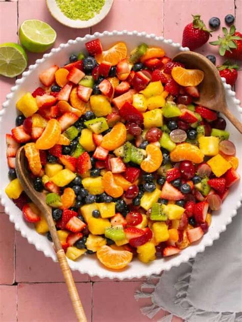 Rainbow Fruit Salad with Honey Lime Dressing | Lauren Fit Foodie