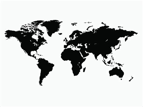 a black and white map of the world