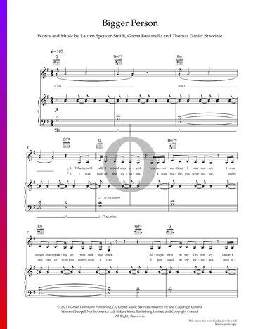 Bigger Person (Lauren Spencer-Smith) Piano Sheet Music - OKTAV