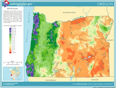 Annual Oregon rainfall, severe weather and climate data