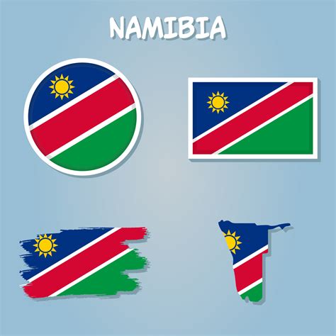 Namibia National Flag Map Design, Illustration Of Namibia Country Flag ...