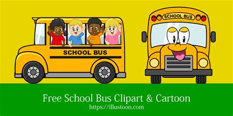 Free School Bus Clipart & Cartoon｜Illustoon