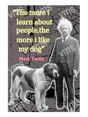 HHU0200B MARK TWAIN DOGS 8"X12" - Customised Metal Signs | Vintage Metal Signs