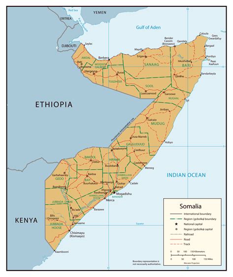 Administrative map of Somalia. Somalia administrative map | Vidiani.com ...