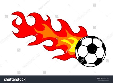 Soccer Ball Fire Vector Illustration On Stock Vector (Royalty Free) 1249751683 | Shutterstock