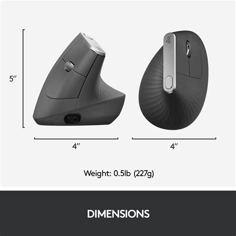 Logitech MX Vertical Advanced Wireless Optical Ergonomic Mouse with USB ...