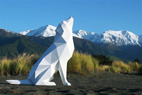 Stark White Geometric Animal Sculptures by Ben Foster