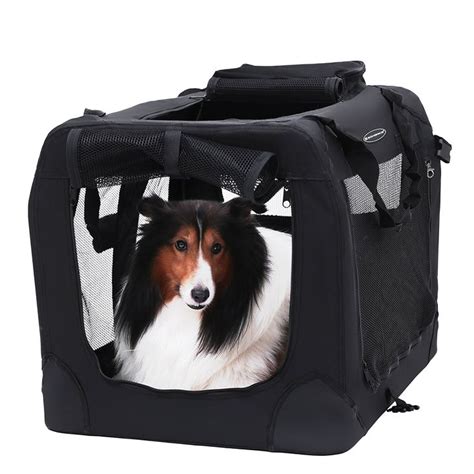 Songmics Folding Portable Soft Fabric Pet Carrier Black - XXL 91 x 63 x 63 cm UK | Soft dog ...