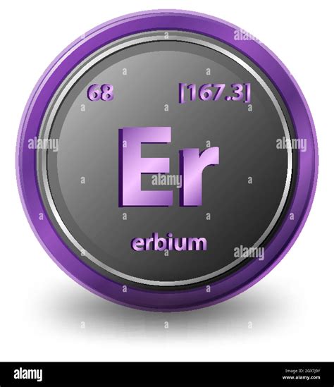 Erbium chemical element. Chemical symbol with atomic number and atomic mass Stock Vector Image ...